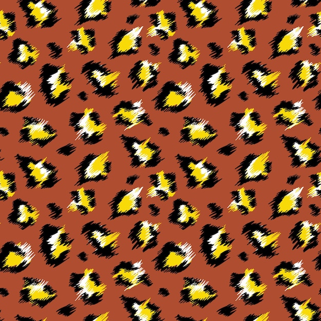 Patrón sin costuras de leopardo de moda. fondo de piel de leopardo manchado estilizado para moda, impresión, papel tapiz, tela. ilustración vectorial