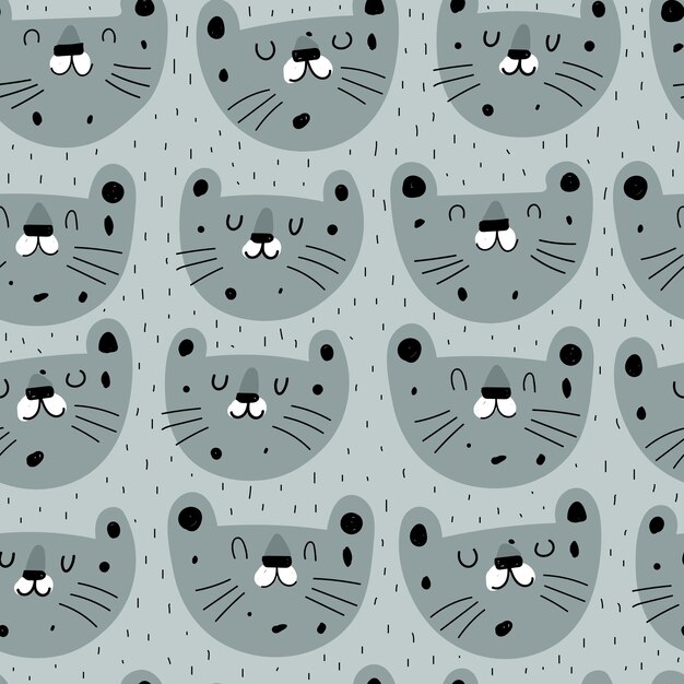 patrón sin costuras con leopardos de dibujos animados