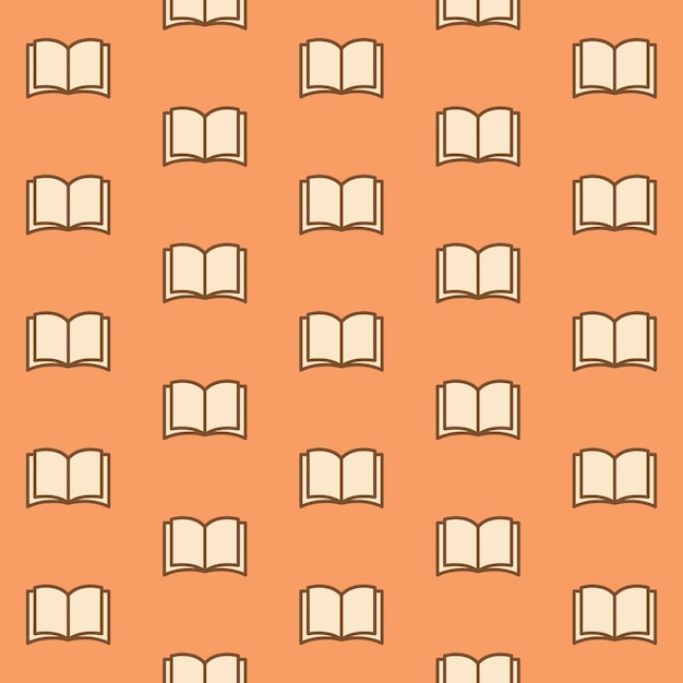 Un patrón sin costuras de libro sobre un fondo marrón