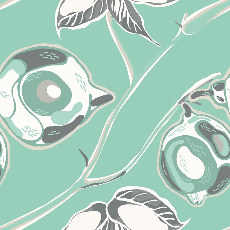 Vector patrón sin costuras de limón. fondo moderno dibujado a mano verde y gris. impresión de cítricos de verano vectorial. marcador simple de caliza. ilustración botánica. motivo psicodélico de cítrico.