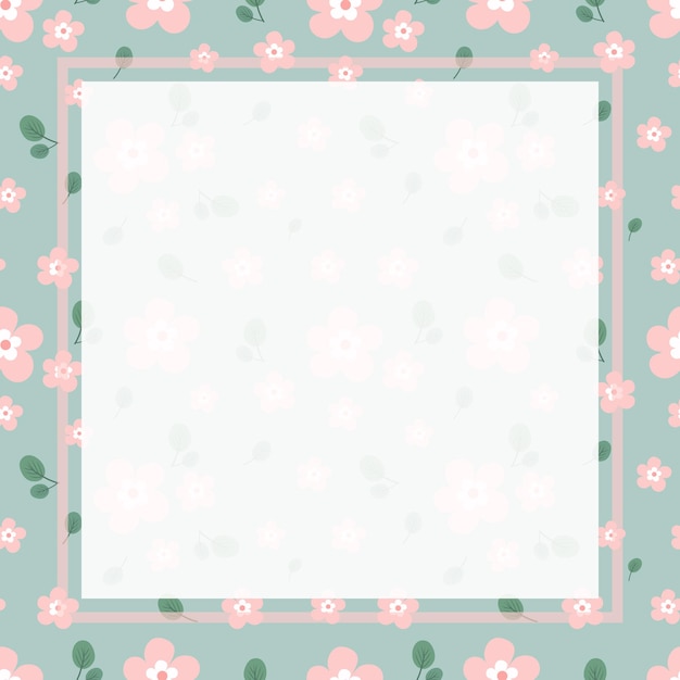 Patrón sin costuras con una linda flor en fondo verde de menta Ilustración vectorial de impresión floral dulce n
