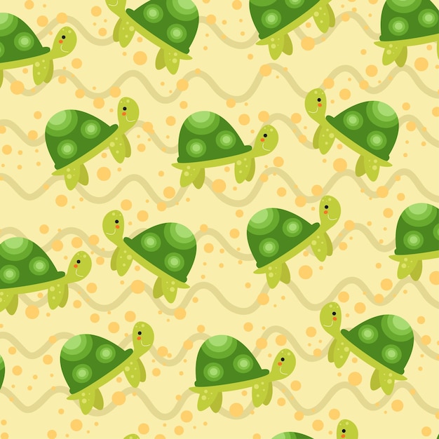 Patrón sin costuras con lindo animal tortuga perfecto para envolver papel