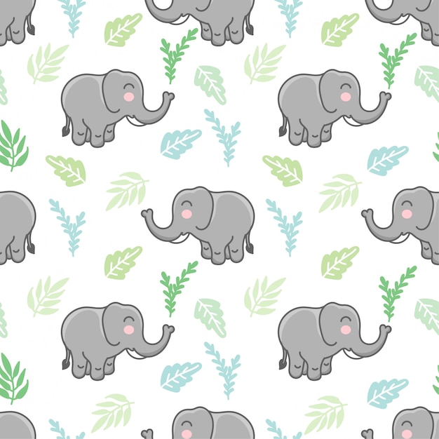 patrón sin costuras lindo elefante