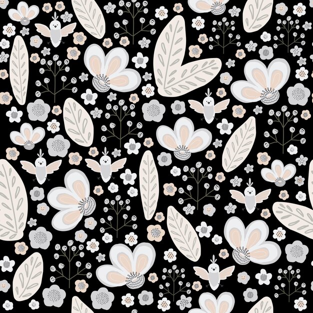 Patrón sin costuras lindo fondo infantil sin costuras con pequeñas flores.adorno de primavera