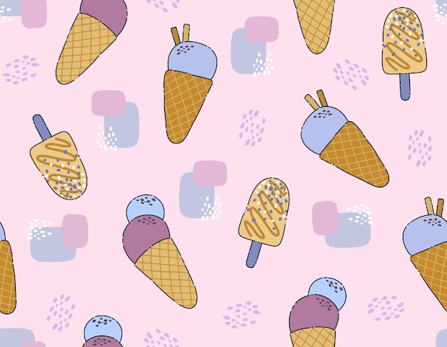 Patrón sin costuras lindo helado
