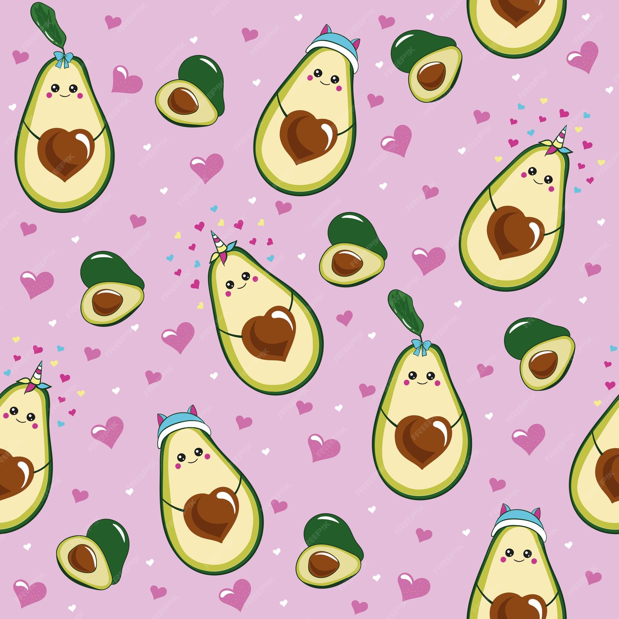 Patrón sin costuras con lindo kawaii aguacate unicornio | Vector Premium Patrón sin costuras con lindo kawaii aguacate unicornio | Vector Premium