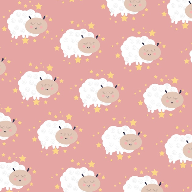 Patrón sin costuras con lindos dibujos animados de animales perfectos para envolver papel y decoración
