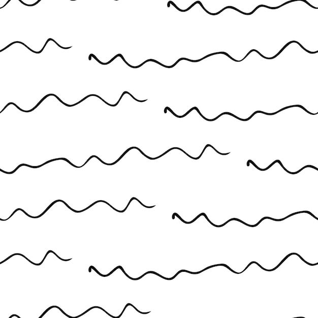 Vector patrón sin costuras con líneas onduladas de garabato