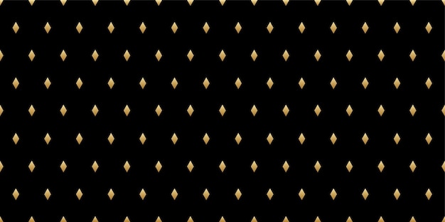 Patrón sin costuras de lujo Diamantes de oro sobre un fondo negro Patrón mínimo geométrico vectorial