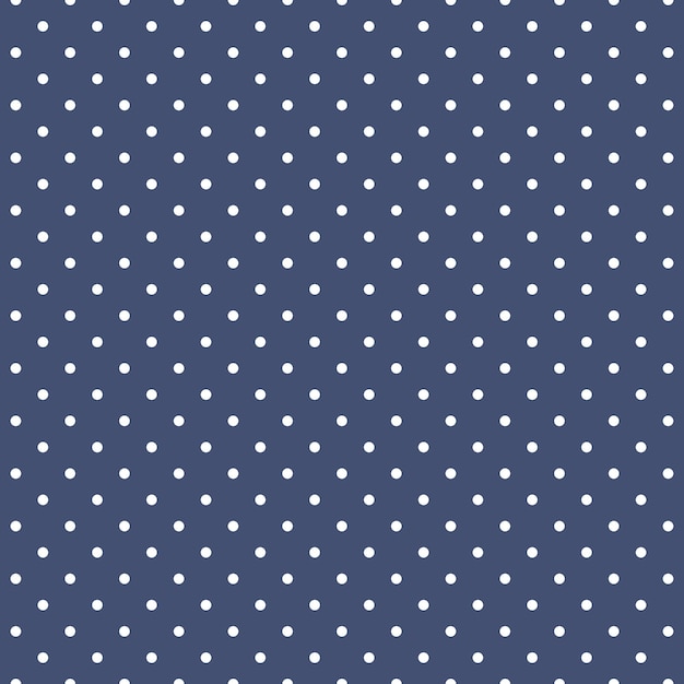 Patrón sin costuras con lunares blancos en el diseño de fondo azul marino para tela de fondo