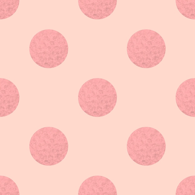 Patrón sin costuras de lunares con textura rosa. Fondo geométrico con círculos dibujados a mano.