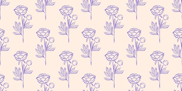 Patrón sin costuras con lupinos fondo de primavera o verano diseño de envases textiles en estilo rústico retro ilustración vectorial