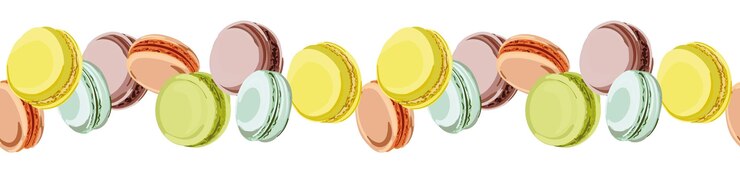 Vector patrón sin costuras de macarons coloridos ilustración vectorial en estilo plano para postales, carteles impresos, folletos, etc.