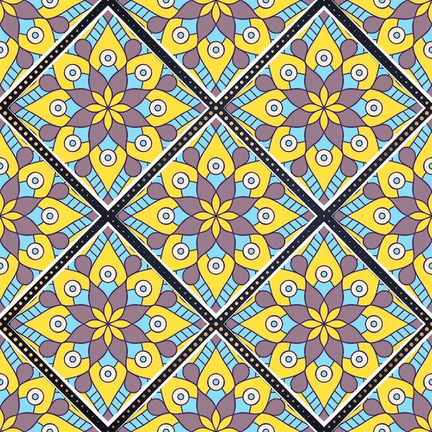 Patrón sin costuras mandala colorido