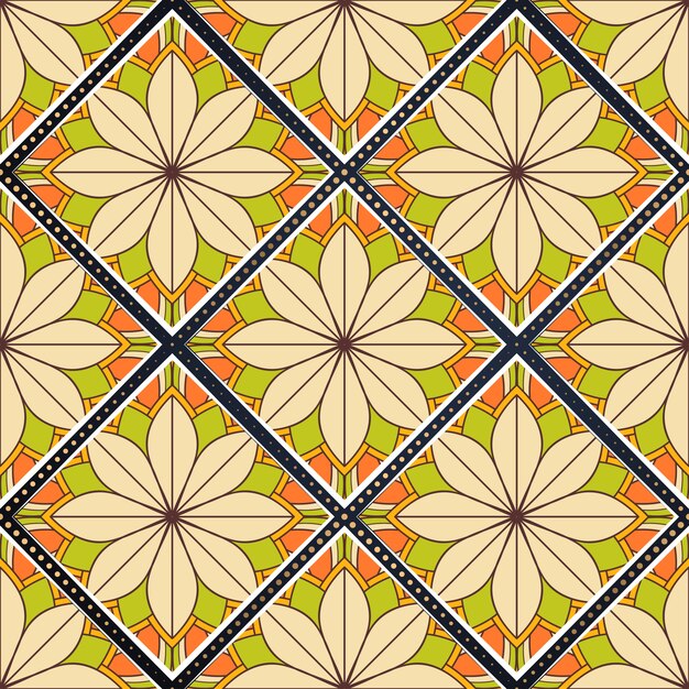 Patrón sin costuras mandala colorido