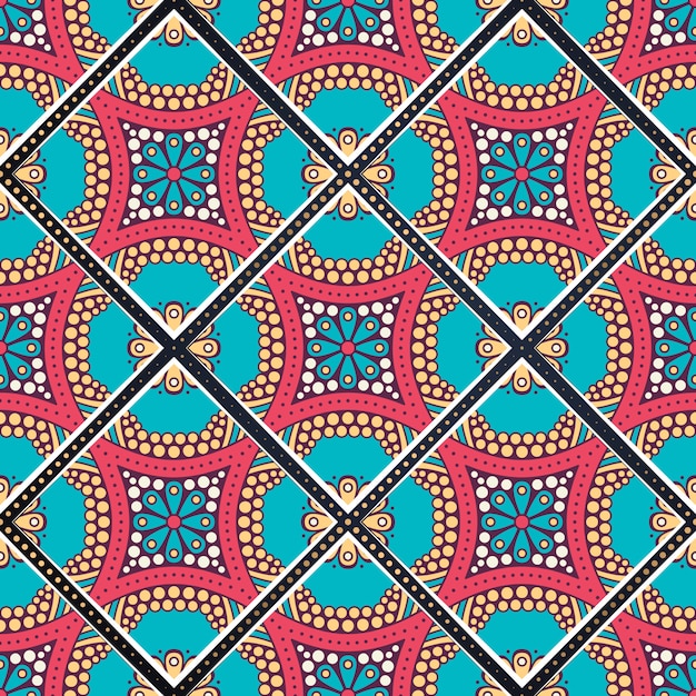 Patrón sin costuras mandala colorido