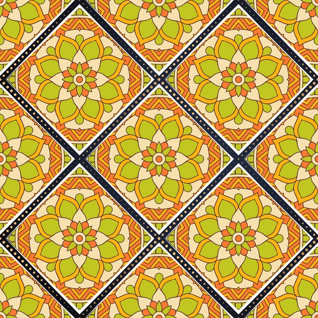 Patrón sin costuras mandala colorido
