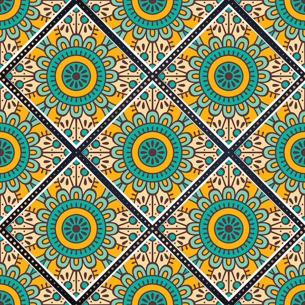 Patrón sin costuras mandala colorido