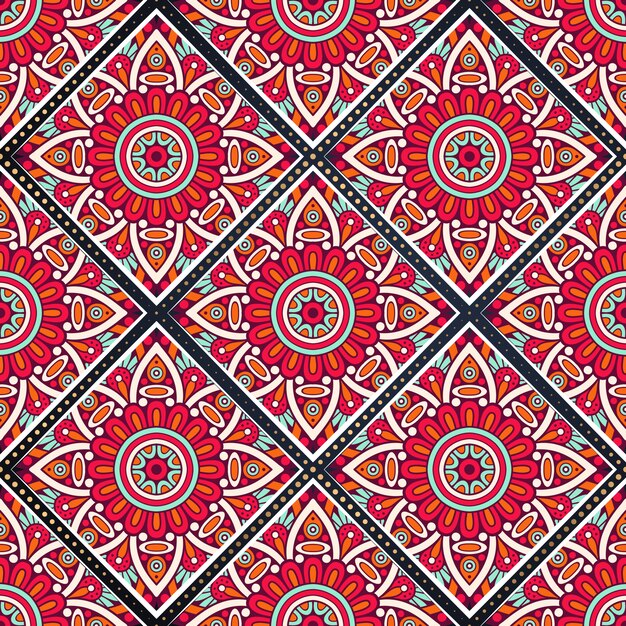 Patrón sin costuras mandala colorido