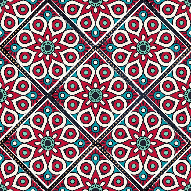 Patrón sin costuras mandala colorido