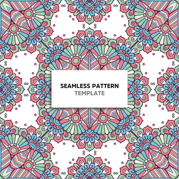 Patrón sin costuras mandala colorido