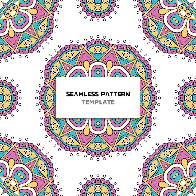 Patrón sin costuras mandala colorido