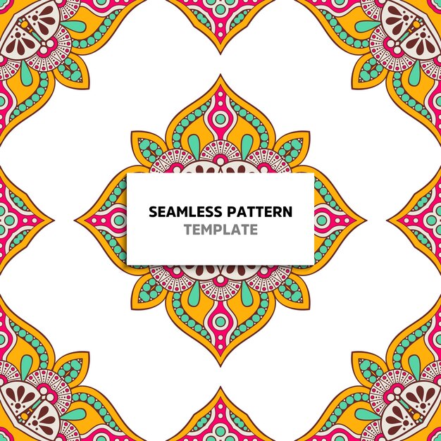 Patrón sin costuras mandala colorido