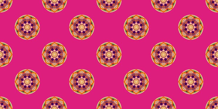 Patrón sin costuras de mandala india elementos decorativos vintage de fondo dibujado a mano