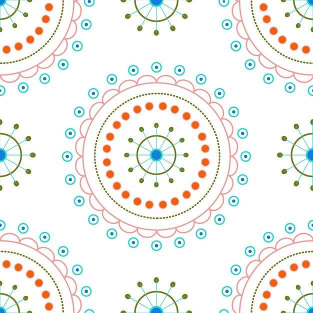 Patrón sin costuras con mandalas en colores pastel