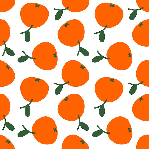 Patrón sin costuras de mandarina naranja para embalaje papel tapiz de impresión textil Fondo minimalista infantil