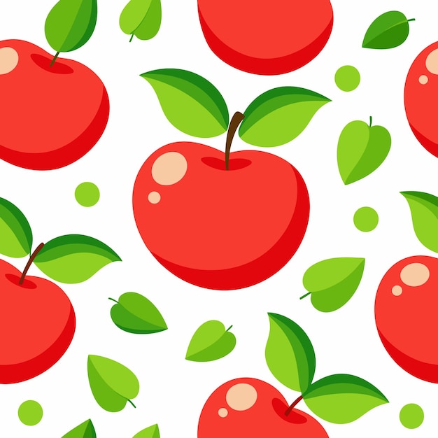 Patrón sin costuras de manzana roja y verde Diseño fresco y lúdico para tela de papel tapiz