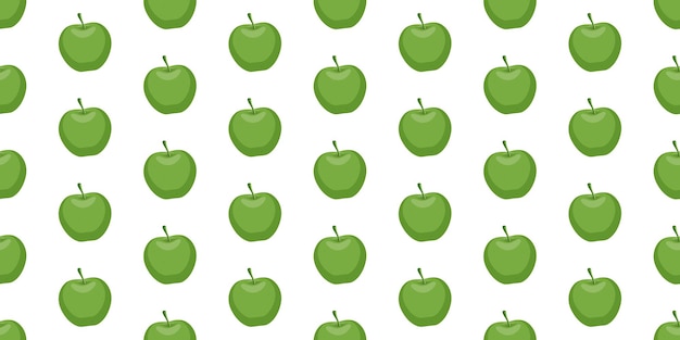 Patrón sin costuras con manzanas impresas en tela y papel