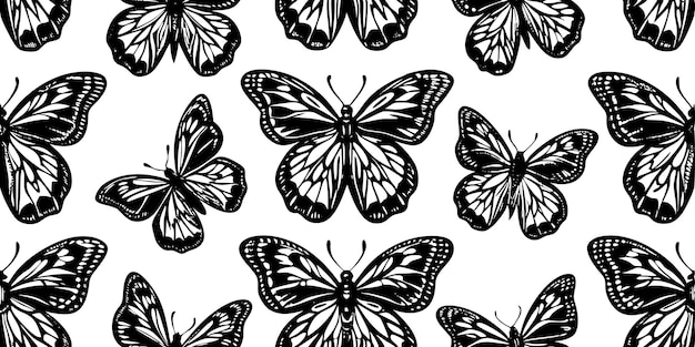 El patrón sin costuras de la mariposa negra