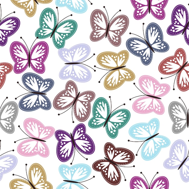 patrón sin costuras con mariposas