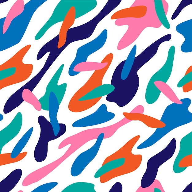 Patrón sin costuras de Memphis Fondo colorido Formas Patrón de vector abstracto