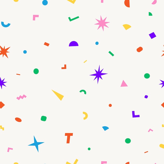 Patrón sin costuras de Memphis sobre fondo blanco Ilustración vectorial 10 pasos