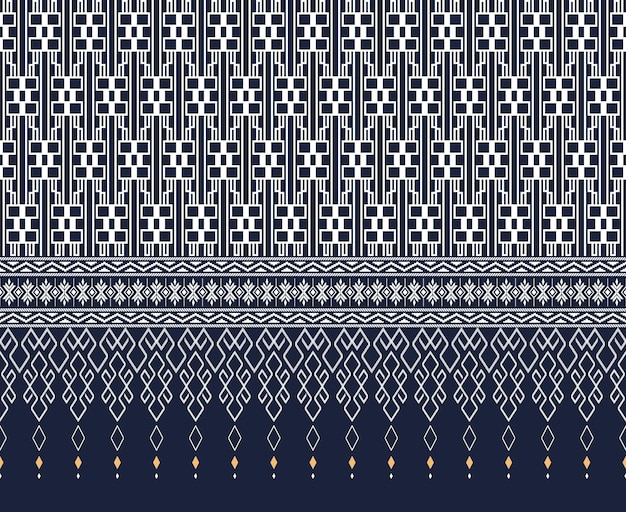 Patrón sin costuras de moda en forma de diamante entrelazado geométrico blanco en denim azul índigo