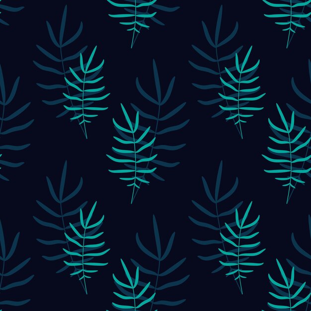Patrón sin costuras de moda de plantas florales. ilustración vectorial
