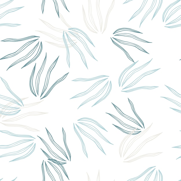 Vector patrón sin costuras moderno doodle grasss aislado sobre fondo blanco.