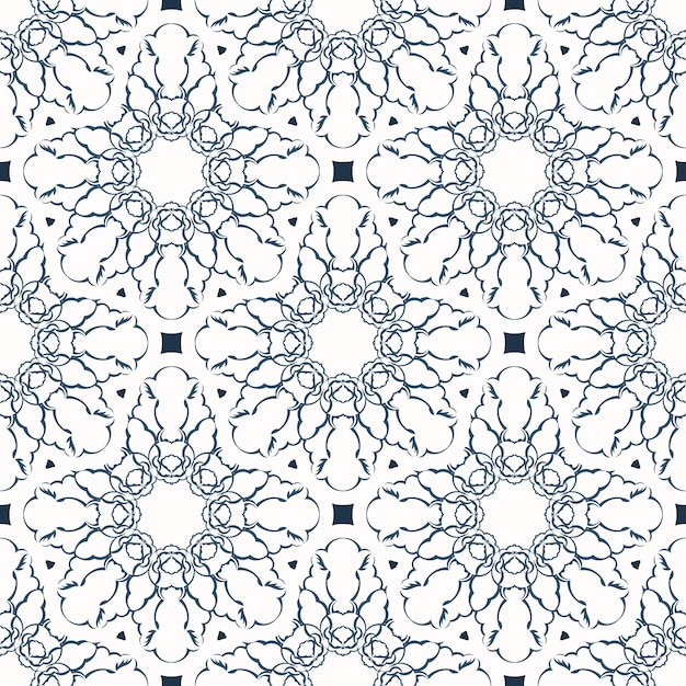 Patrón sin costuras con monogramas Fondo con color blanco y azul Bueno para impresiones Ilustración de velo