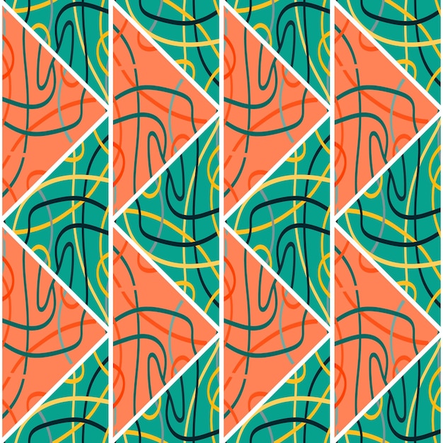 Patrón sin costuras de mosaico de estilo árabe Adorno de líneas abstractas decorativas