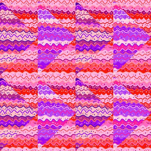 Patrón sin costuras de mosaico étnico abstracto Líneas de onda creativas Adorno de azulejos Fondo de pantalla de línea vintage