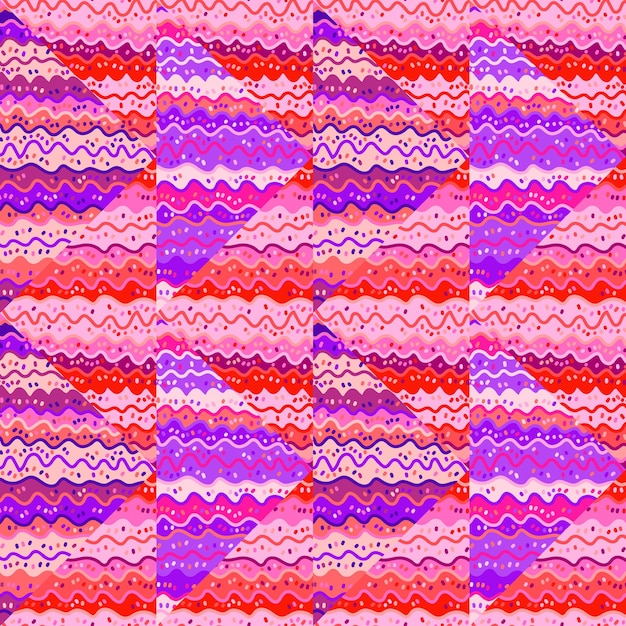 Vector patrón sin costuras de mosaico étnico abstracto líneas de onda creativas adorno de azulejos fondo de pantalla de línea vintage