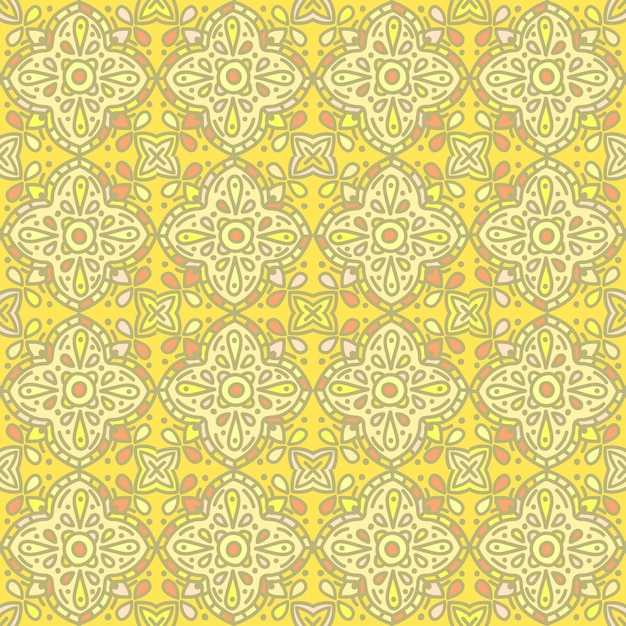 Patrón sin costuras con mosaico de mandalas Fondo de pantalla ornamental geométrico abstracto Azulejo decorativo vintage