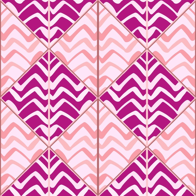Patrón sin costuras de mosaico de onda dibujado a mano Azulejo decorativo en zigzag Fondo de pantalla sin fin Adorno abstracto creativo