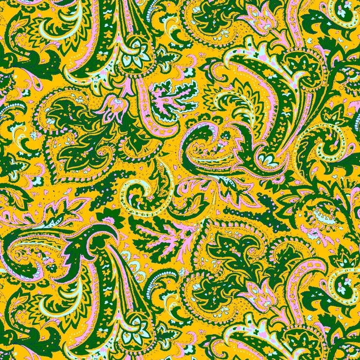 Vector un patrón sin costuras con un motivo floral en amarillo y verde