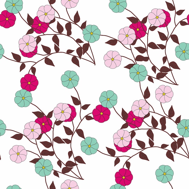 Patrón sin costuras con motivos florales que se pueden imprimir para telas, manteles, mantas, camisas, vestidos
