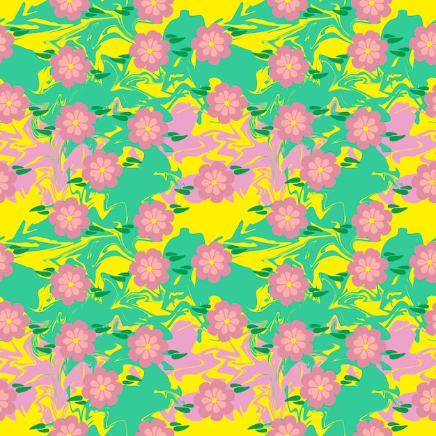 Patrón sin costuras con motivos florales que se pueden imprimir para telas, manteles, mantas, camisas, vestidos