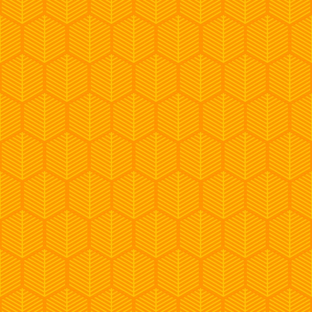 Patrón sin costuras naranja con árboles geométricos amarillos