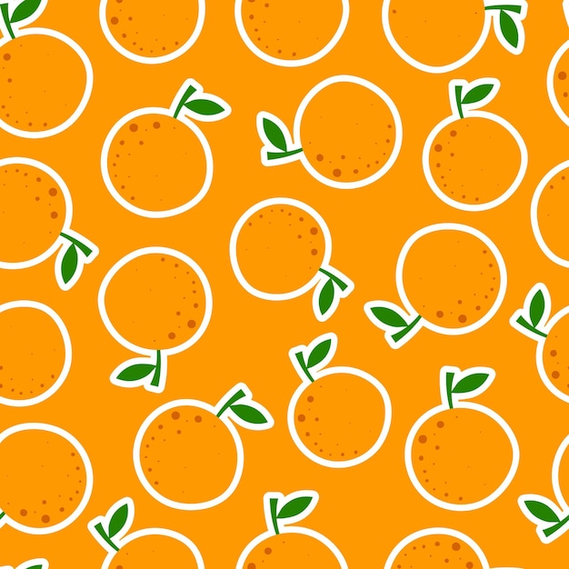patrón sin costuras con naranja de dibujos animados